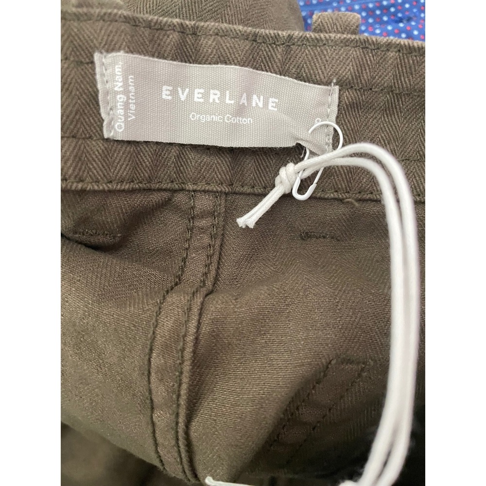 Everlane Organic Cotton Fatigue Pants Herringbone Utility Olive Green Size 8 - Picture 8 of 15